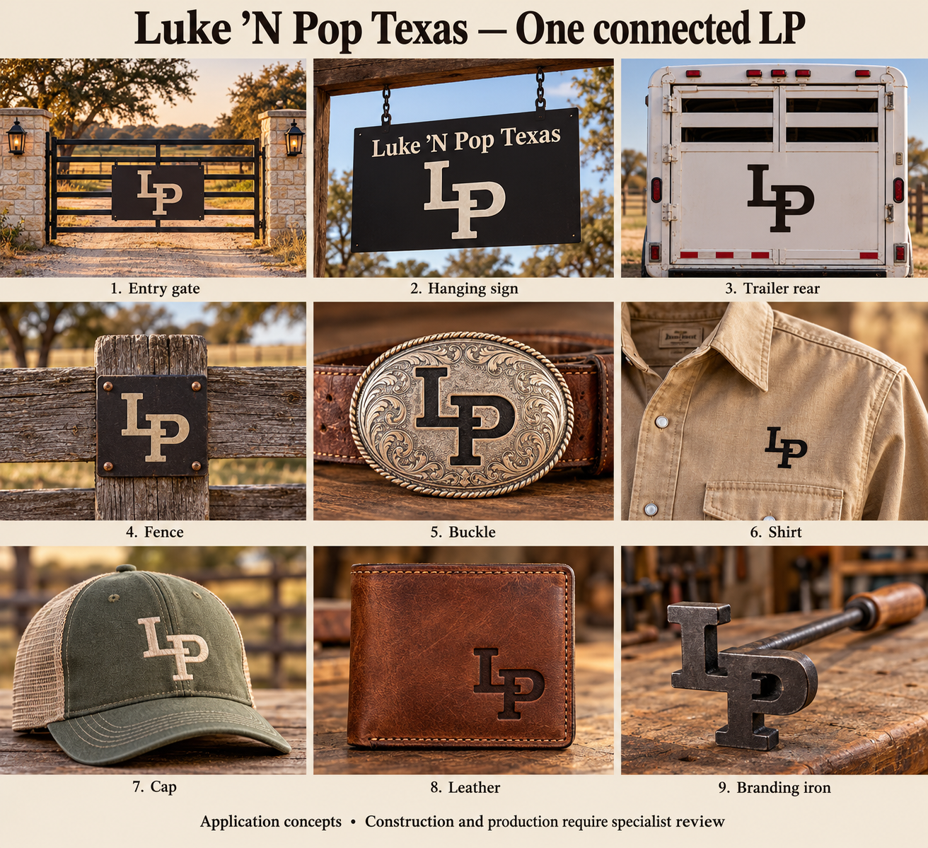 Illustrative connected LP shirt application; concept only, not actual merchandise.
